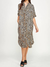Ellison The Button Up Print Dress In Black In Black