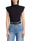 Veronica Beard Lossa Mock Neck Top In Black