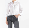 Twp Soon To Be Ex Tux Long Sleeve Crop Button-up Blouse In White