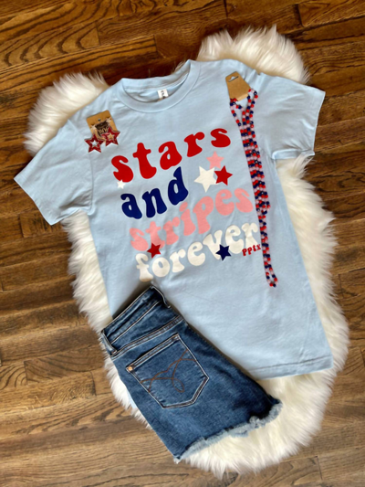 Prickly Pear Tx Stars And Stripes Forever Tee In Blue