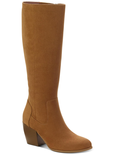 Style & Co Warrda Womens Pull On Pointed Toe Mid-calf Boots In Brown