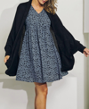 J.nna Dolman Slouch Cardigan In Black In Black