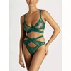 Coco De Mer Muse Georgia High Waist Thong In Green In Green