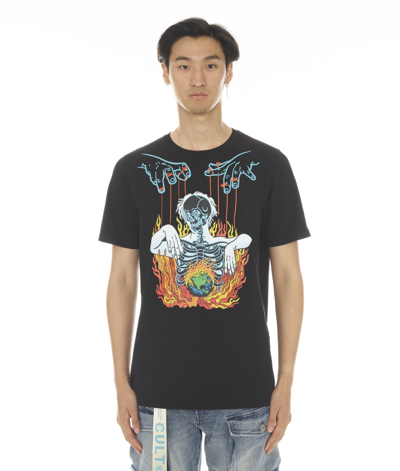 Cult Of Individuality-men Short Sleeve Crew Neck Tee "puppet" In Black