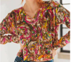 CATHERINE GEE CLASSIC V NECK SWEATER IN PAINT SWIRL