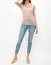 MYSTREE LACE V NECK MODAL TOP IN DUSTY PINK