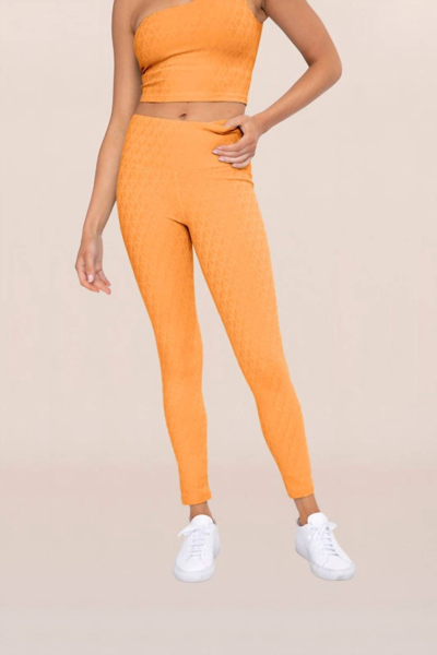 Mono B Geo Spiral Legging In Tangerine In Orange