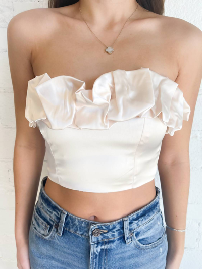 Idem Ditto Spring Breeze Satin Top In White