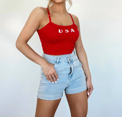 Le Lis Usa Knit Tank Top In Red