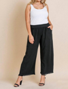 UMGEE WIDE LEG PANT WITH ELASTIC WAIST IN BLACK