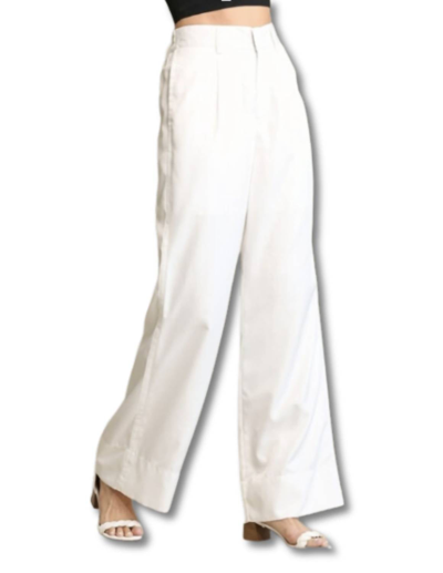 Gigio Slim Straight Suit Pants In White