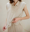By Together Sunrise Sail Top In Taupe In Grey