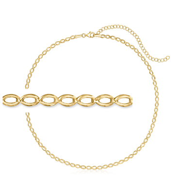 Rs Pure By Ross-simons 14kt Yellow Gold Oval-link Choker Necklace