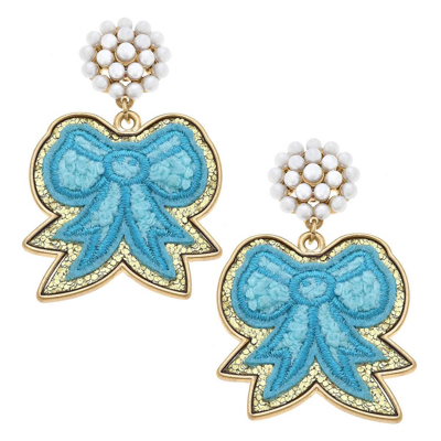 Canvas Style Women's Stuck On You Patch Earrings In Blue