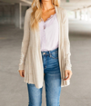 Hailey & Co Little Bit Of Lace Cardigan In Cream In White