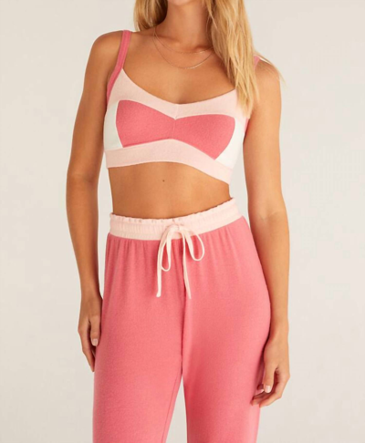 Z Supply Mix Color Tank Bra In Pink