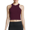 Phat Buddha Women Racerback Bodycon Crop Top In Burgundy In White