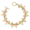 Canvas Style Women's Bow Linked Toggle Bracelet In Worn Gold In Multi