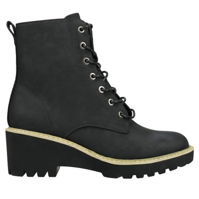 Corkys Footwear Lace Up Wedge Heel Boot In Black