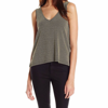 MINKPINK FIFTH AVENUE V-NECK TANK IN GOLD LUREX METALLIC/GREY