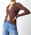 OLIVACEOUS ALEXA CARDIGAN IN BROWN