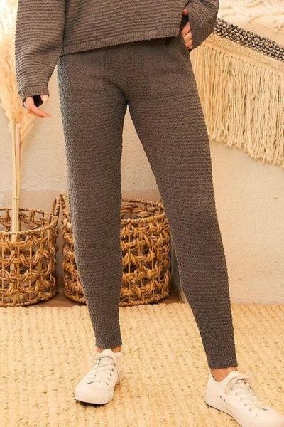 Main Strip Ribbed Joggers In Grey