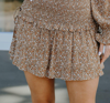 Le Lis Flirting With Fate Skirt In Mocha Ditsy In Multi