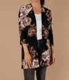 NOW N FOREVER DORA FLORAL CARDIGAN IN BLACK