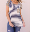 E. Luna Flower Power Raglan Top In Sage In Multi