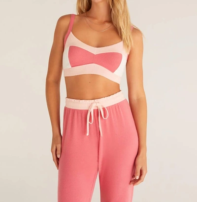Z Supply Mix Color Tank Bra In Pink