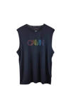 CALVIN KLEIN MEN'S RAINBOW COLLECTION SLEEVELESS SHIRT IN BLUE