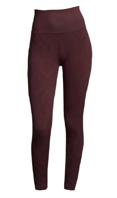Phat Buddha Women Tribeca High Rise Compression Leggings In Burgundy In White