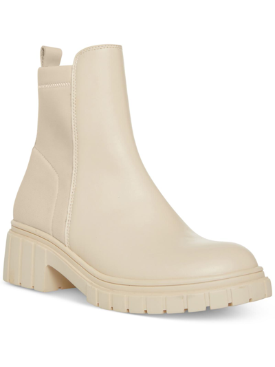 Aqua College Pronto Womens Round Toe Zipper Ankle Boots In Beige