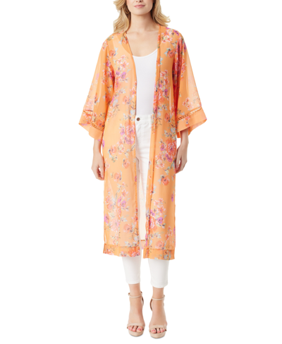 Jessica Simpson Women's Caelan Floral-print Duster Kimono In Autumn Sun