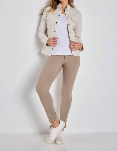 Anatomie Genova Band Collar Jacket In Stone In White