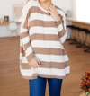 Rae Mode Horizontal Lines Top In Taupe In Grey