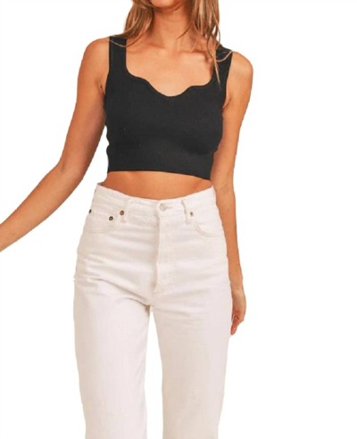 Mable Sculpt Knit Cropped Tank In Black