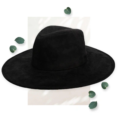San Diego Hat Company Pioneer Cut & Sew Faux Suede Fedora In Black