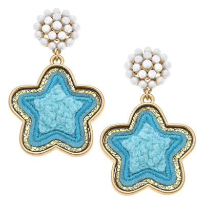 Canvas Style Women's Stuck On You Patch Earrings In Blue