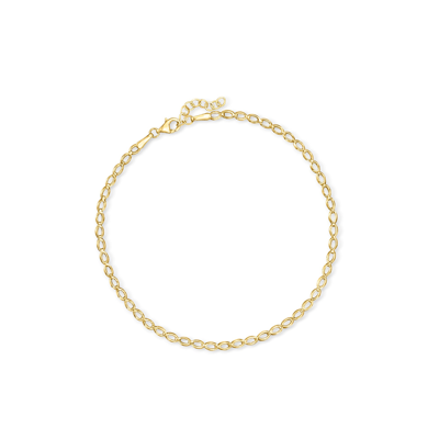Rs Pure By Ross-simons 14kt Yellow Gold Oval-link Anklet