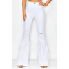 LOVER BRAND FASHION DISTRESSED HIGH WAIST BELL PANTS IN WHITE