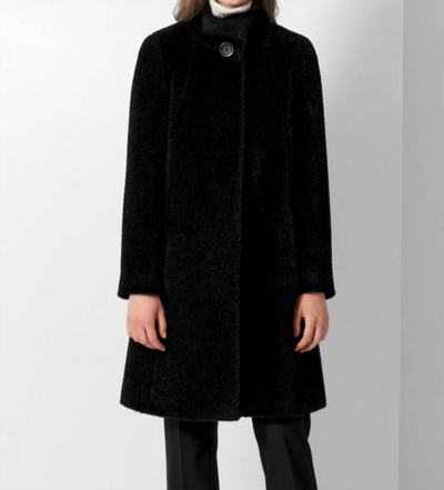 Cinzia Rocca Flared Wool And Alpaca Coat In Black
