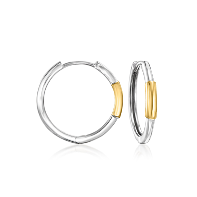 Rs Pure By Ross-simons Sterling Silver And 14kt Yellow Gold Endless Hoop Earrings