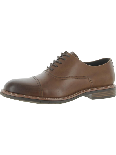 Kenneth Cole New York Kieran Flex Lace Up Ct Mens Leather Comfort Insole Cap Toe Oxfords In Brown