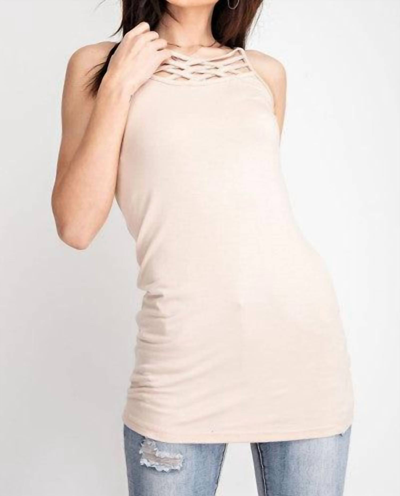 Easel Braided Cami In Natural In White