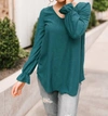 Reborn J Lovers Swiss Dots Top In Deep Teal In Blue