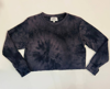 Sls Apparel Tie-dye Crop Sweatshirt In Charcoal In Pink
