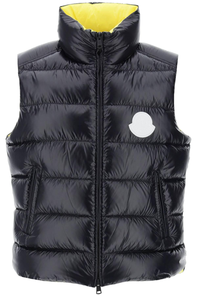 Moncler Parke Nylon Down Vest In Black