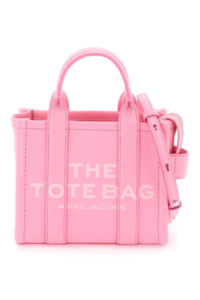 Marc Jacobs Mini Logo Leather Tote Bag In Pink