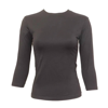 Linda Leal Three Quarter Sleeve Shell In Black In Black